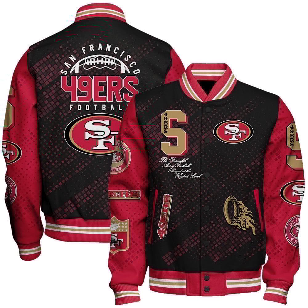 San Francisco 49ers National Football League Pattern Varsity Jacket V13
