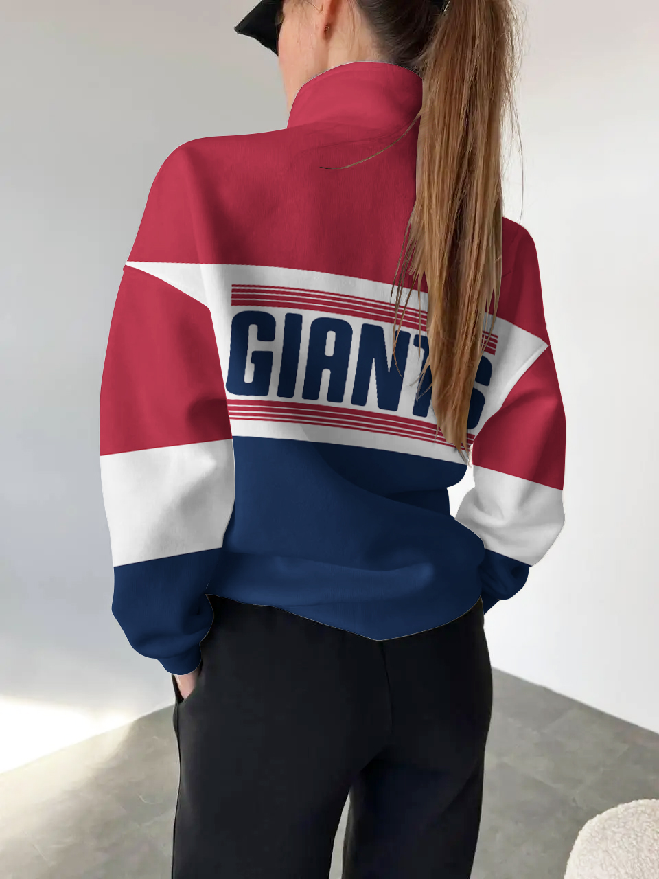 New York Giants 2025 New Design Casual Snap  Mockneck Pullover