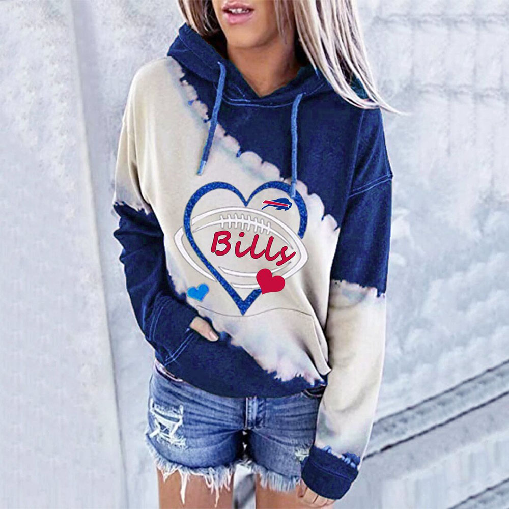 Casual loose contrast printed Hoodie
