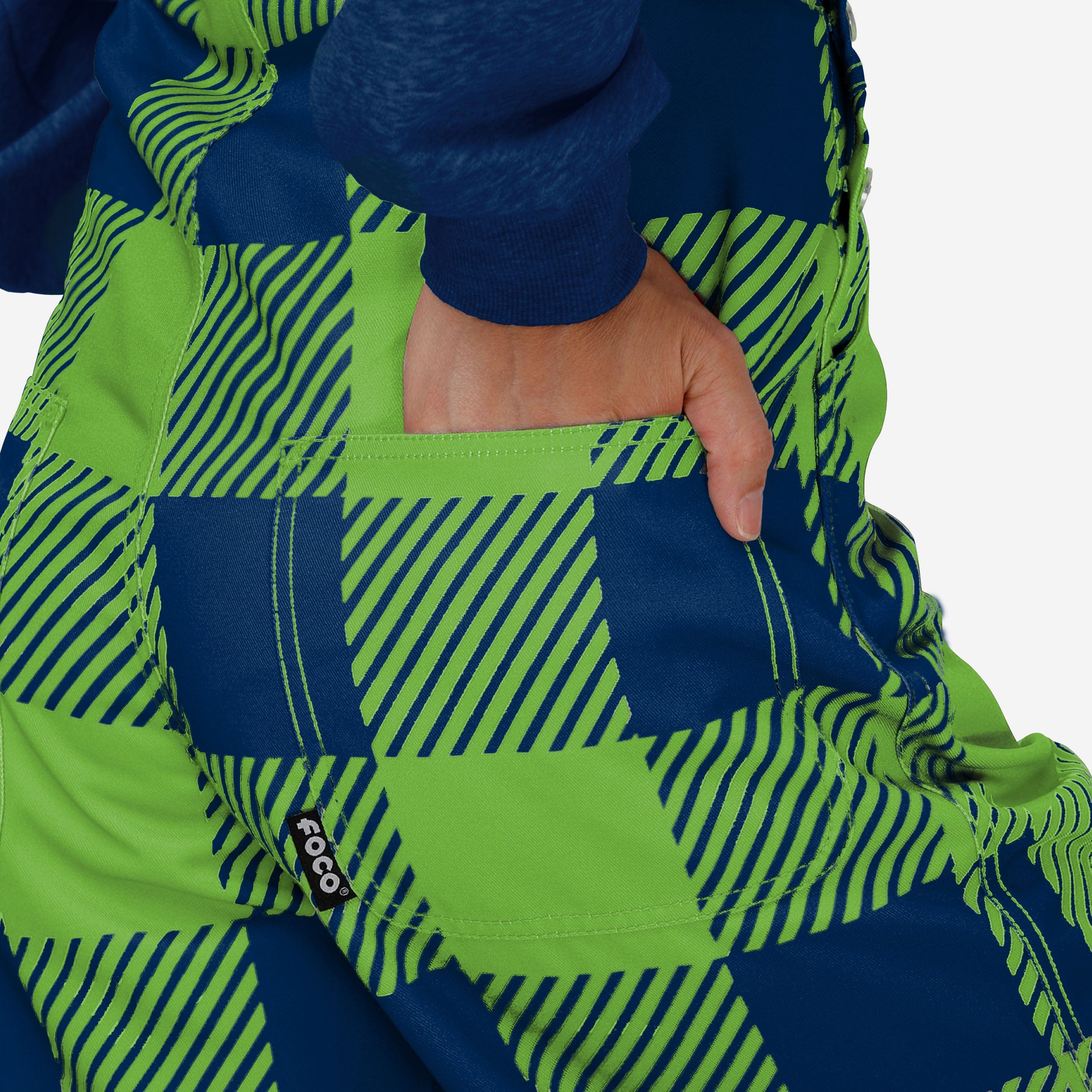 Seattle Seahawks Womens Plaid Bib Overalls
