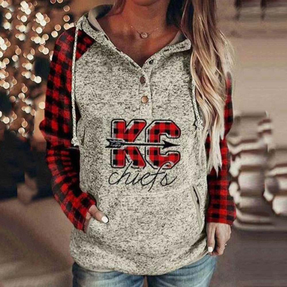 Fashion color blocking printed Hoodie