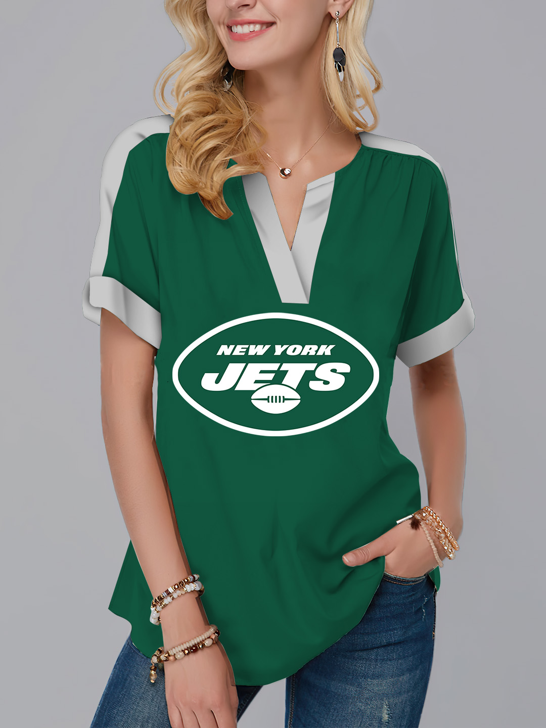 New  Fashion Short Sleeve V-Neck Shirt