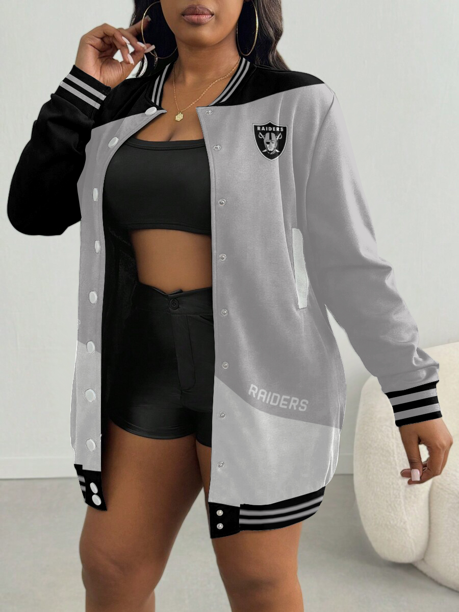 Las Vegas Raiders Women's Limited Edition Button Down Long Sleeve Jacket Dress