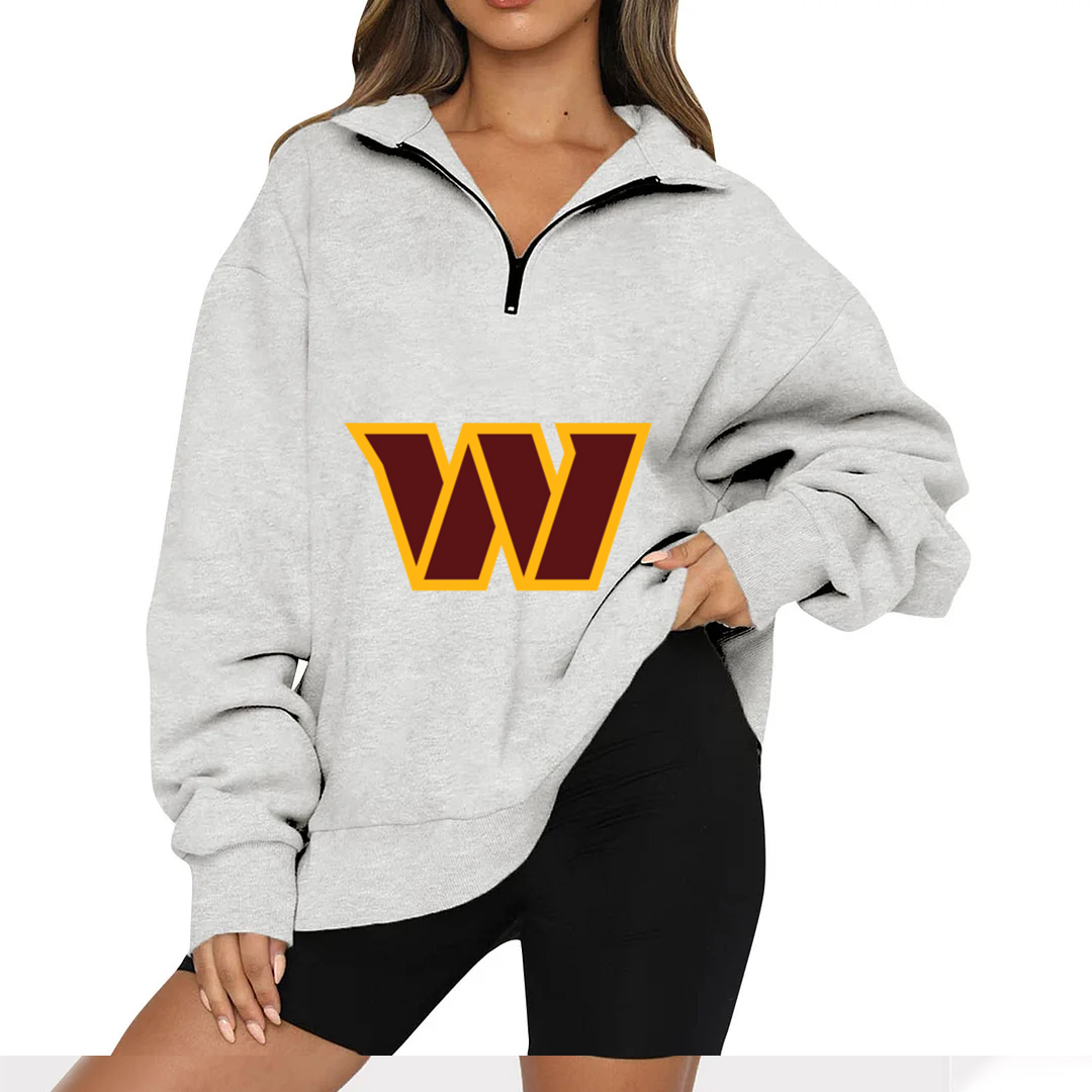 New Ladies Sports Leisure Lapel Zipper Sweatshirt