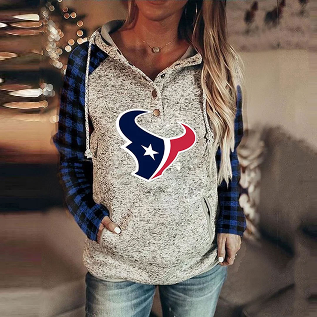 Houston TexansFashion Printed Patchwork Hoodie