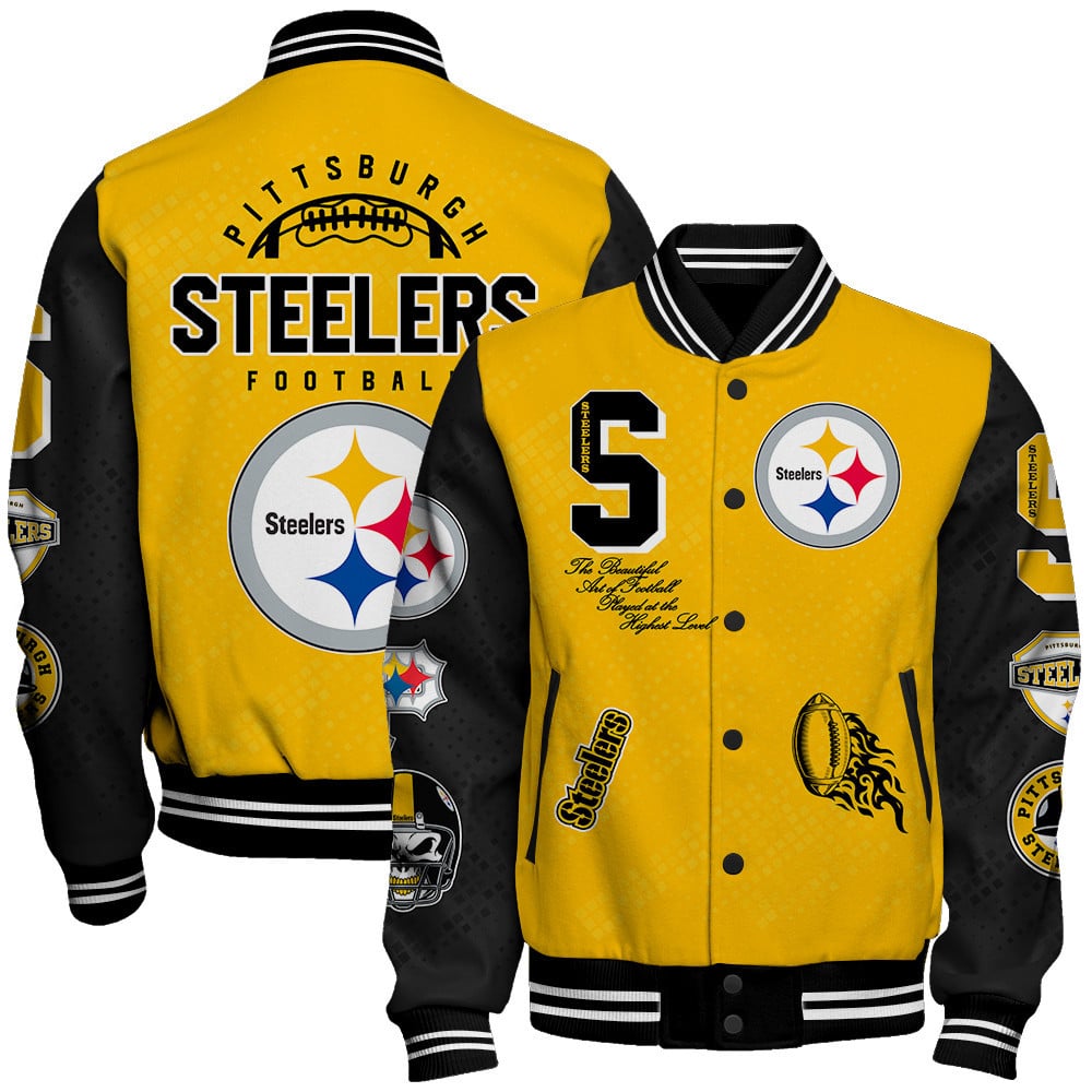 Pittsburgh Steelers National Football League Pattern Varsity Jacket V13