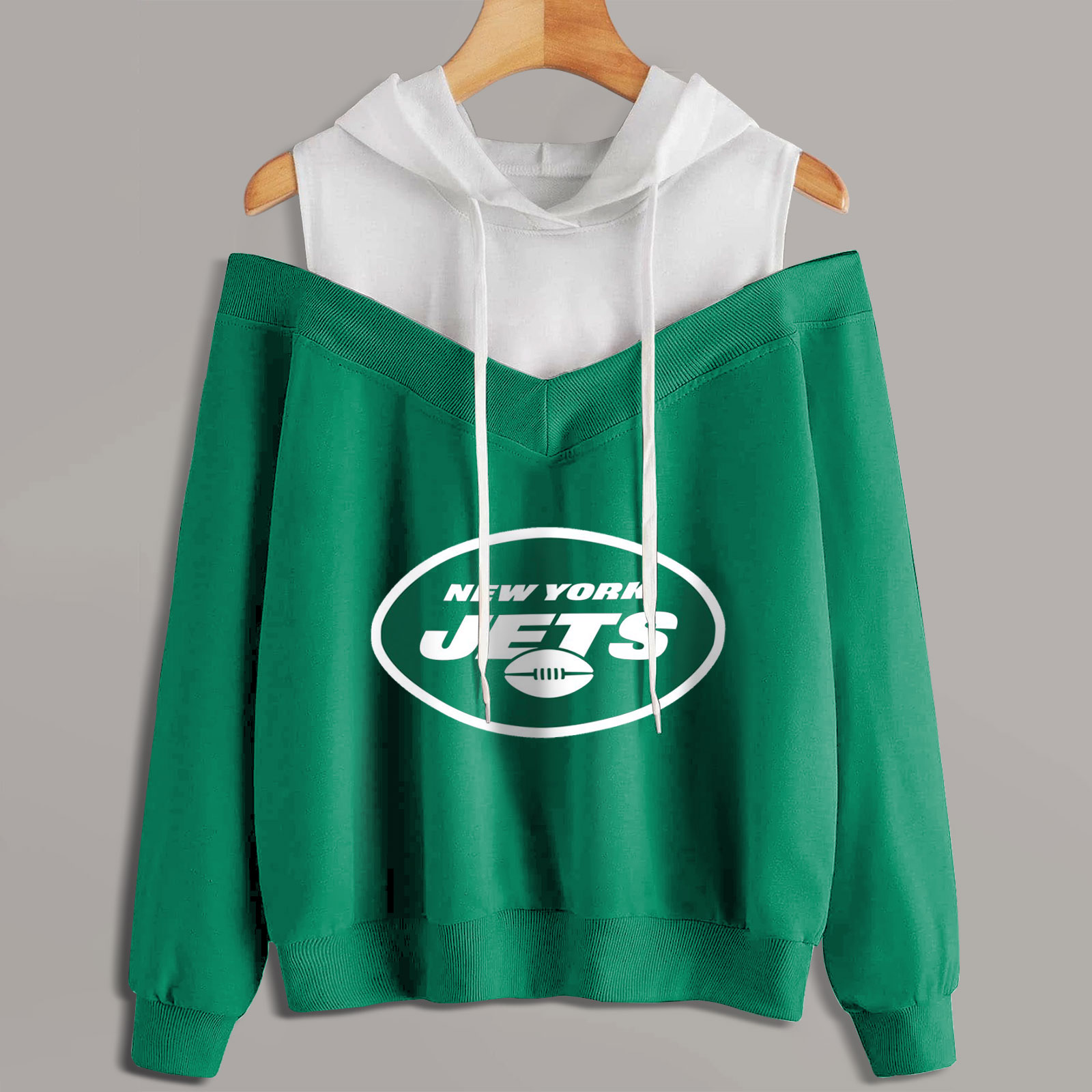 2 In 1 Colorblock Cold Shoulder Hoodie