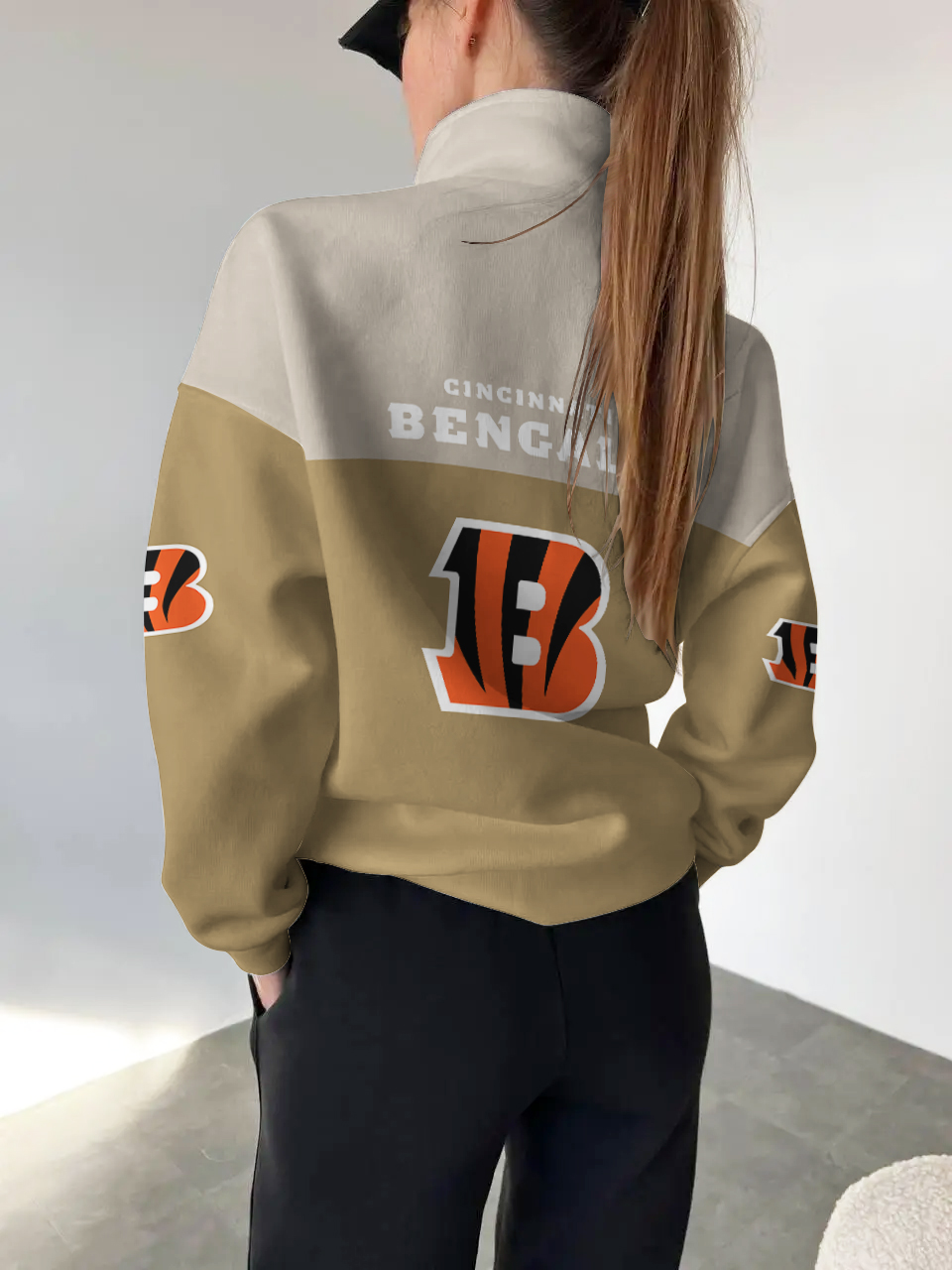 Cincinnati Bengals 2025 New Design Casual Snap  Mockneck Pullover