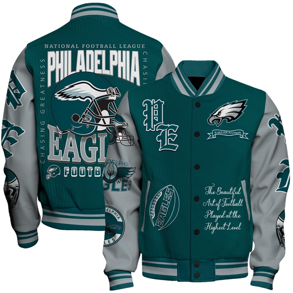 Philadelphia Eagles NFL 2025 National Football Conference Unisex Varsity Jacket V3