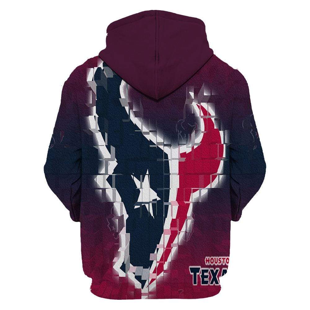 Houston Texans Printed Hooded Pocket Pullover Sweater