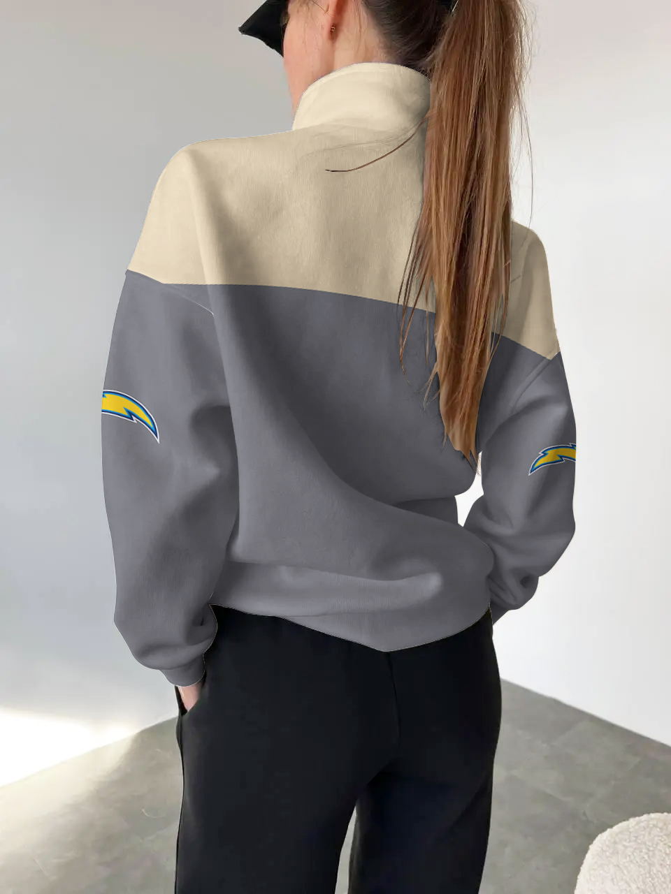 Los Angeles Chargers 2025 New Design Casual Snap  Mockneck Pullover