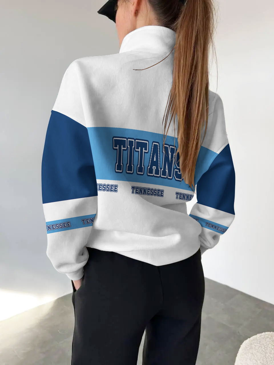 Tennessee Titans  2025 New Design Casual Snap  Mockneck Pullover