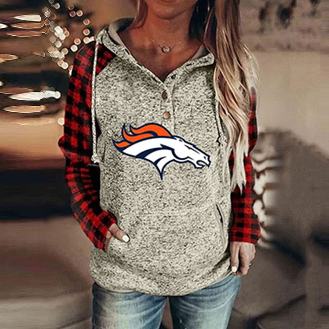 Denver BroncosFashion Printed Patchwork Hoodie