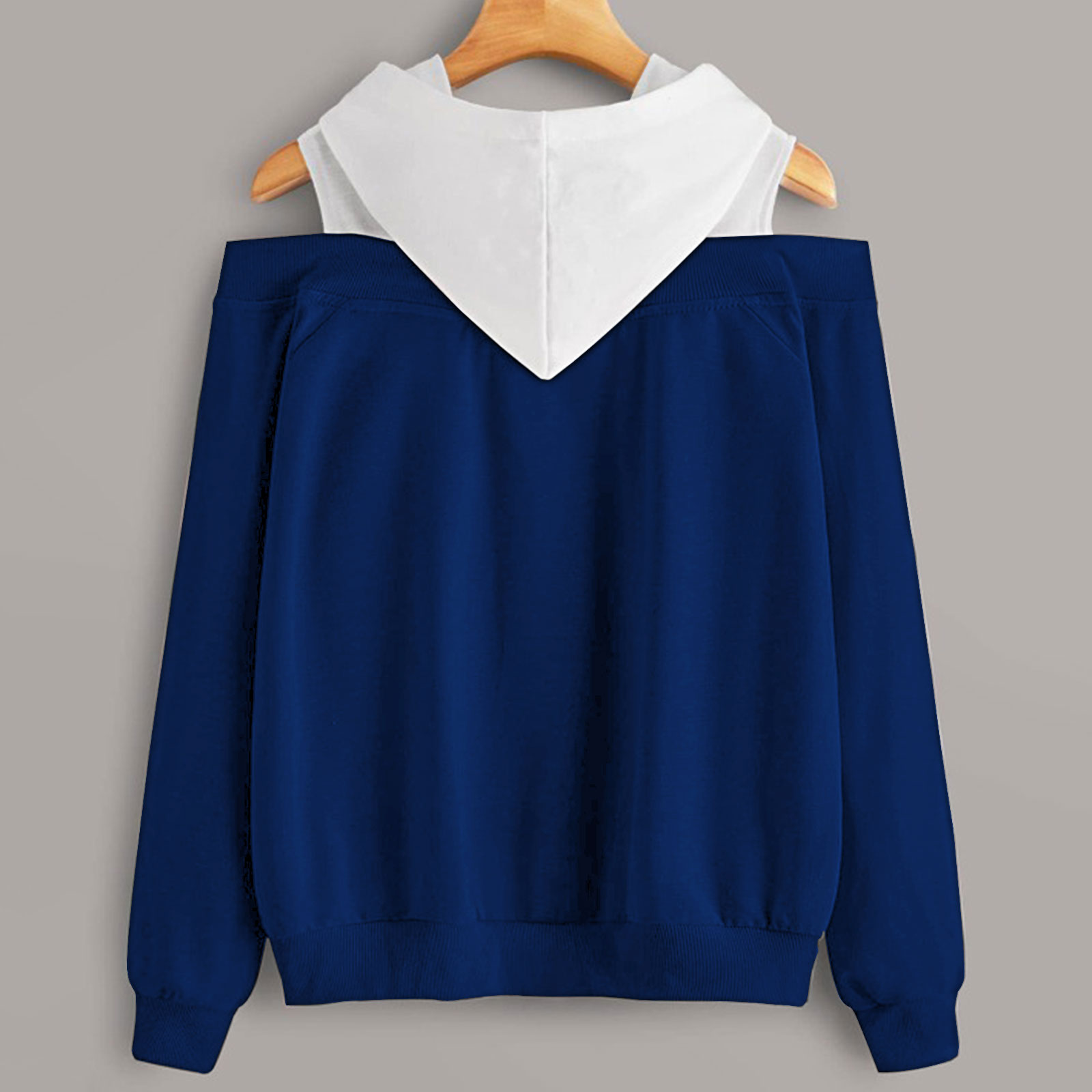 2 In 1 Colorblock Cold Shoulder Hoodie