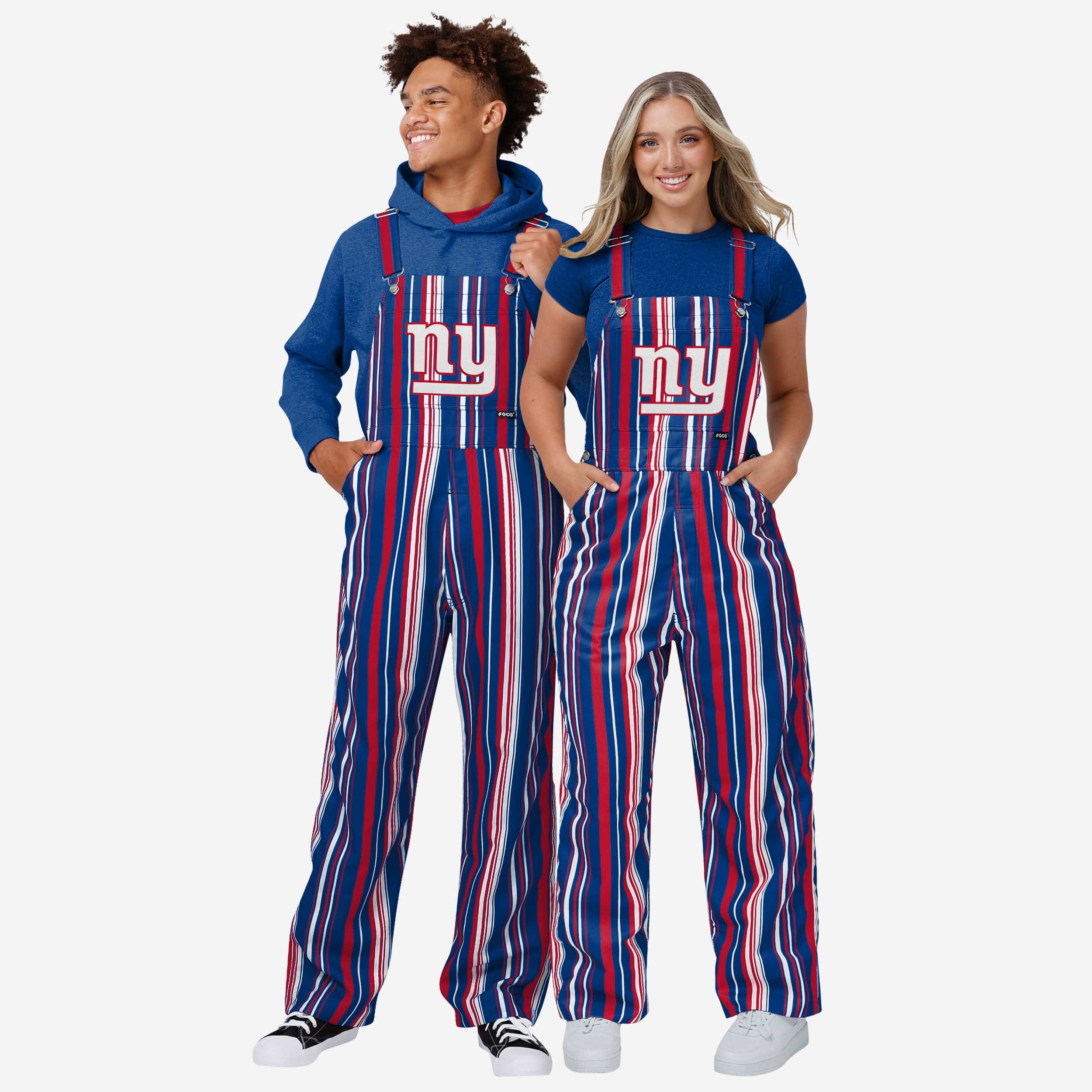 New York Giants Womens Hyper Stripe Bib Overalls