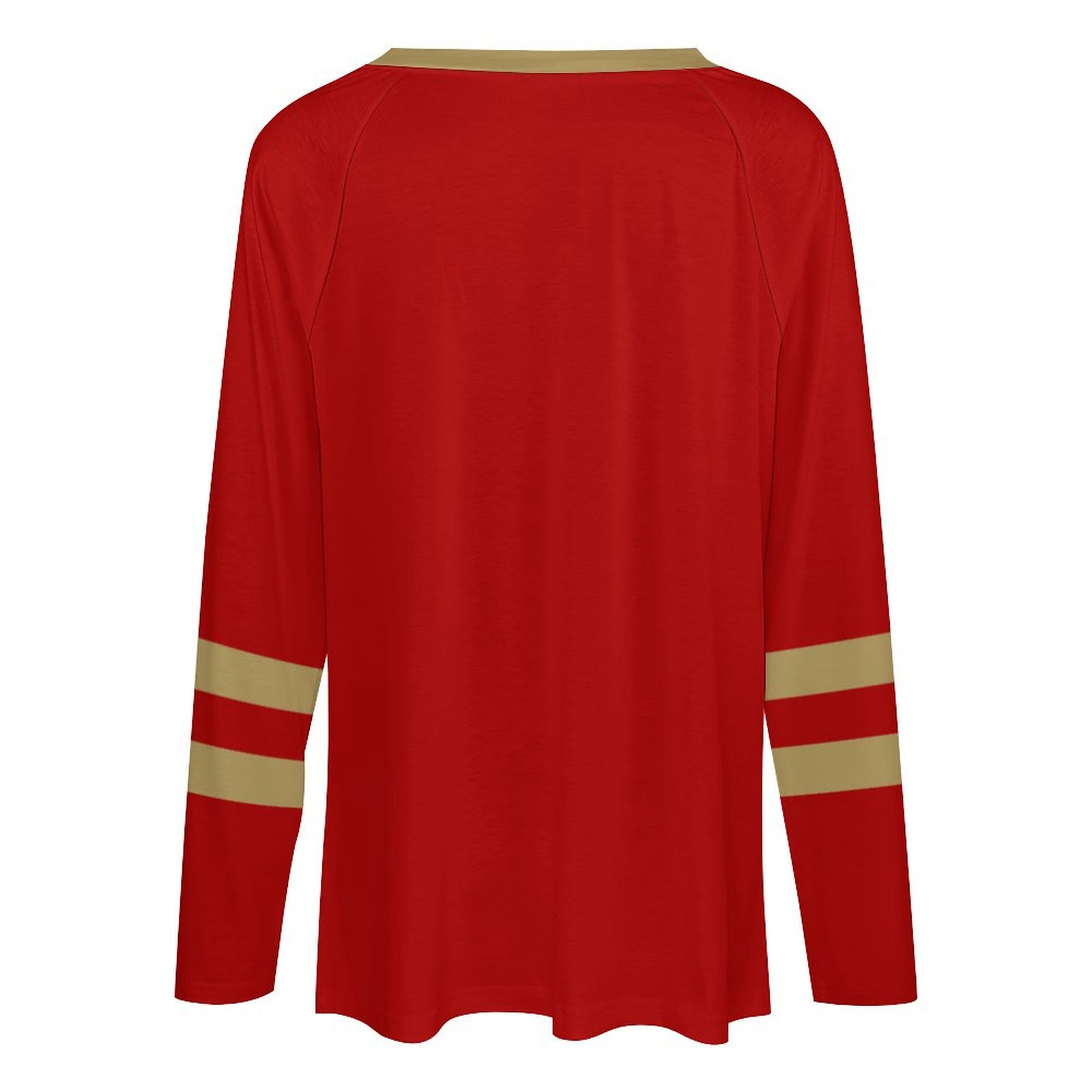 San Francisco 49ers Women's V-neck Double-layered Long-sleeved Loose T-shirt