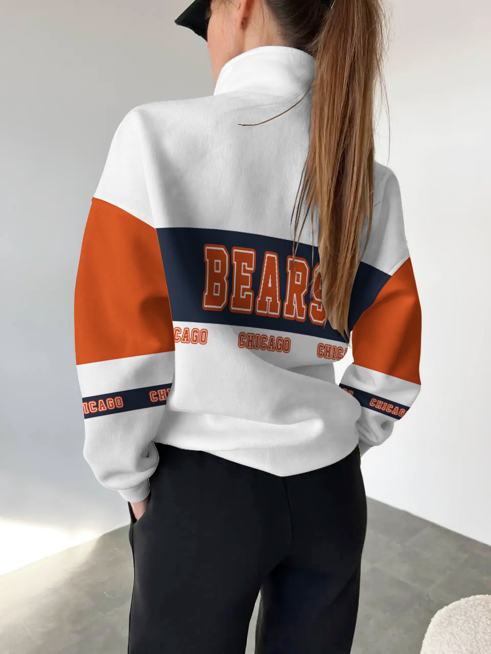 Chicago Bears  2025 New Design Casual Snap  Mockneck Pullover