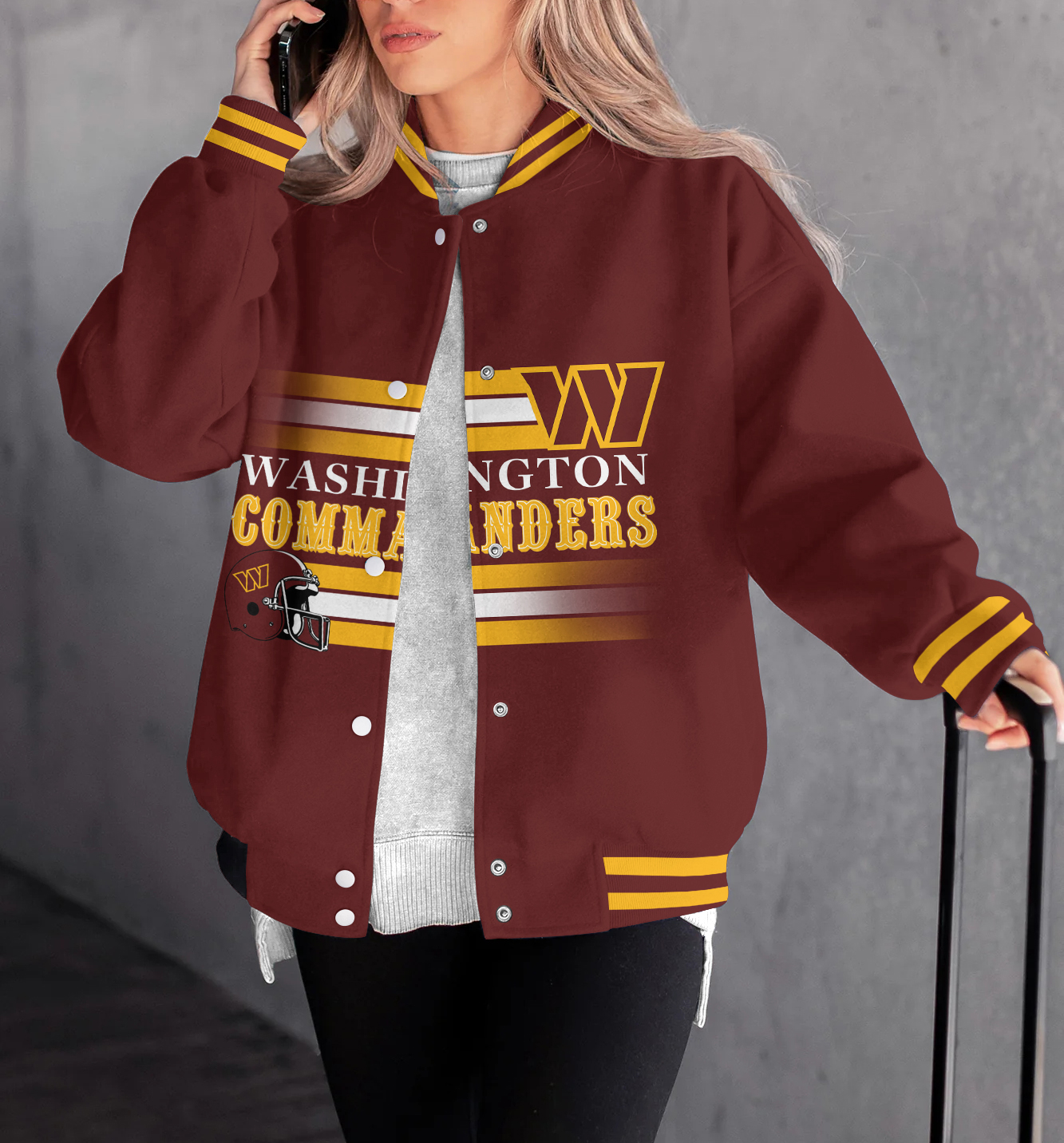 Washington Commanders Women's Long Pass Full- Snap Casual Jacket