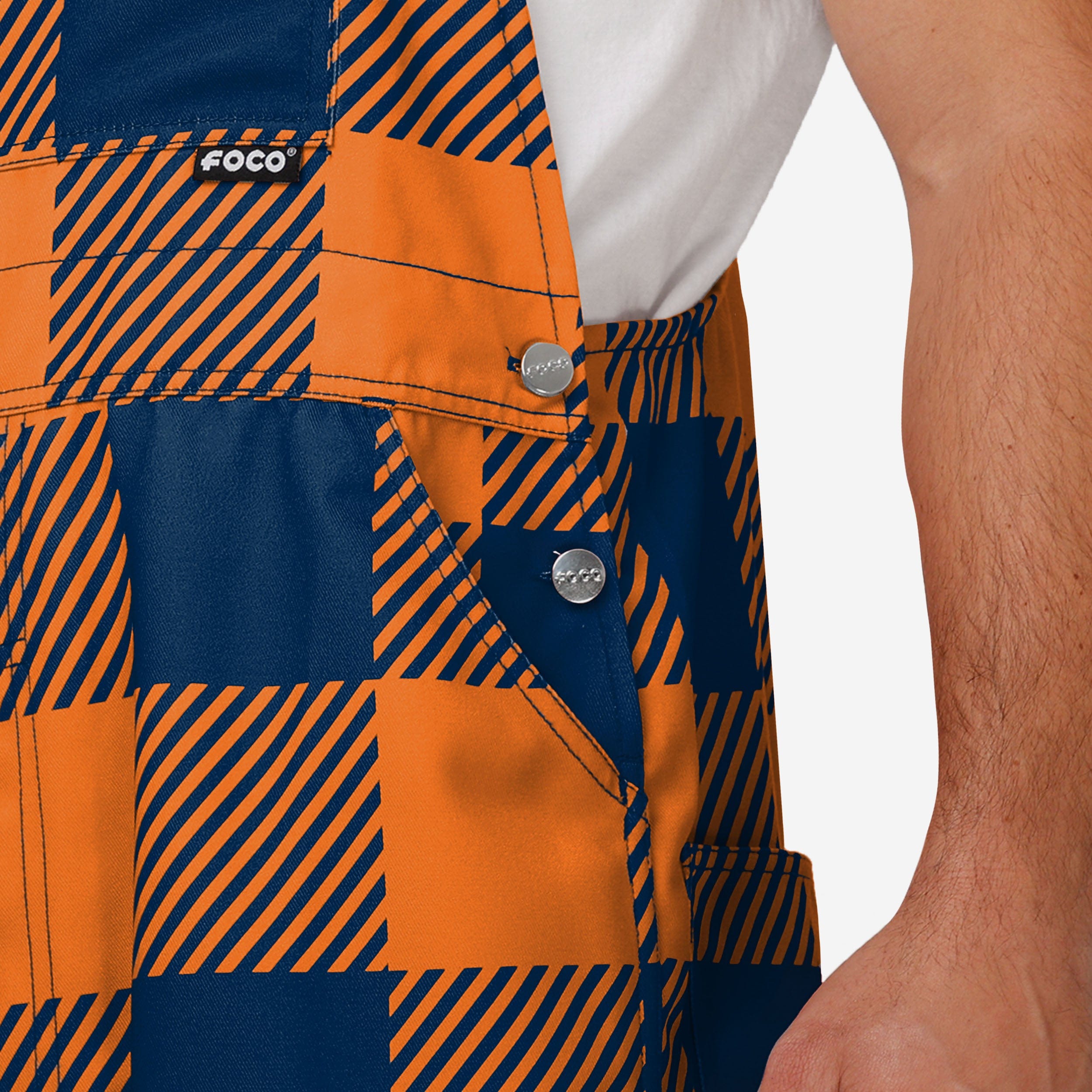 Chicago Bears Mens Plaid Bib Overalls
