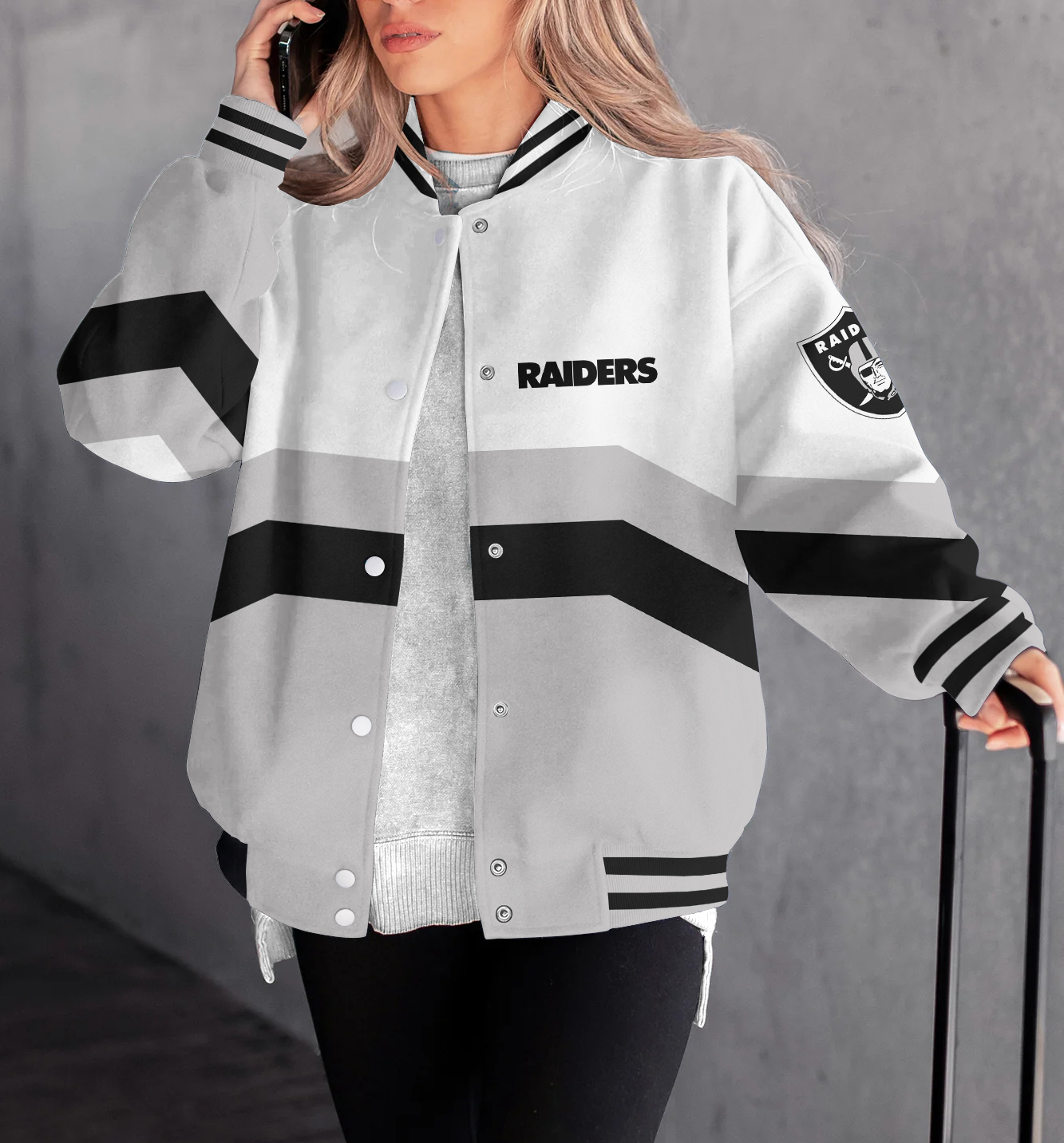 Las Vegas Raiders Women's Long Pass Full- Snap Casual Jacket