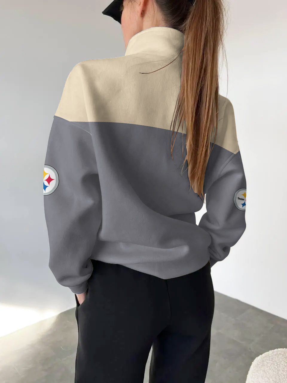 Pittsburgh Steelers 2025 New Design Casual Snap  Mockneck Pullover