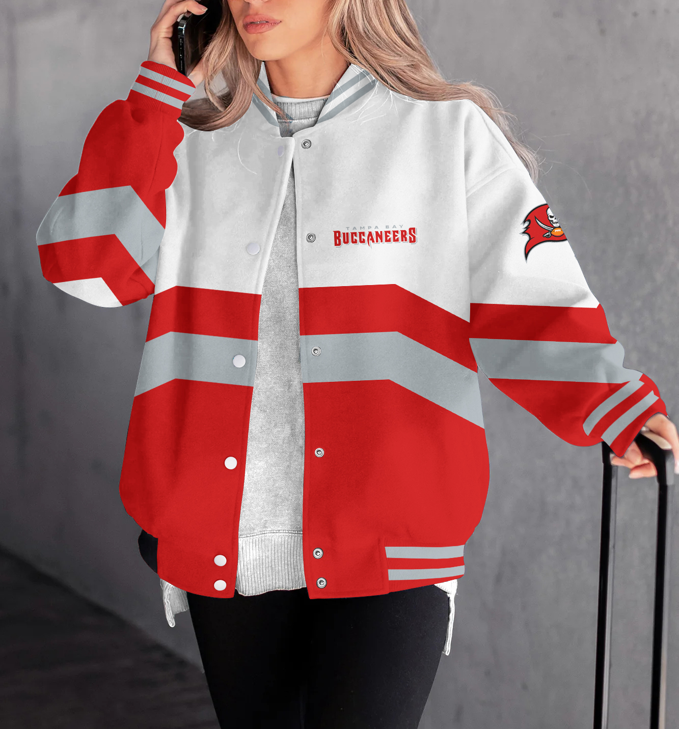 Tampa Bay Buccaneers Women's Long Pass Full- Snap Casual Jacket