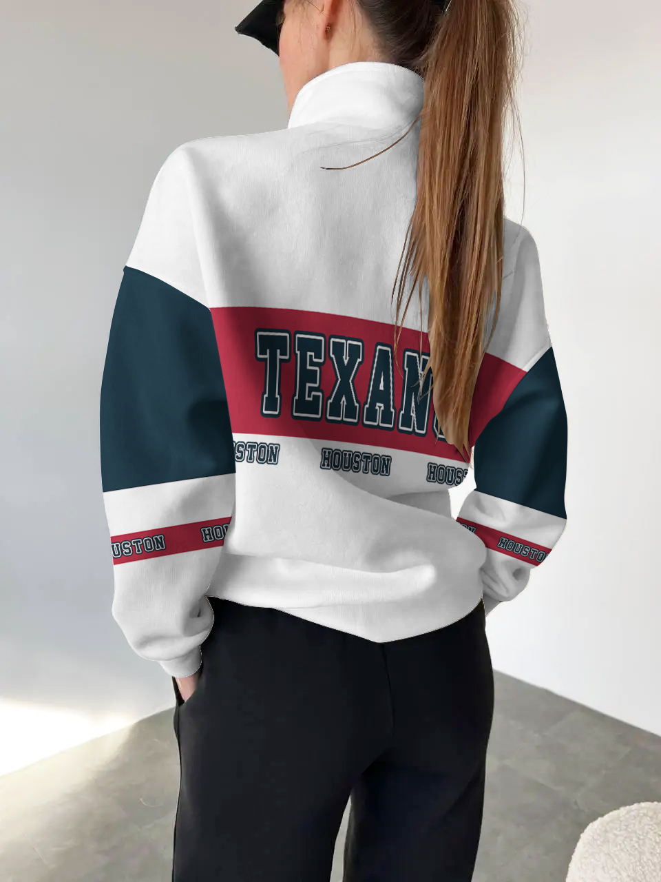 Houston Texans  2025 New Design Casual Snap  Mockneck Pullover
