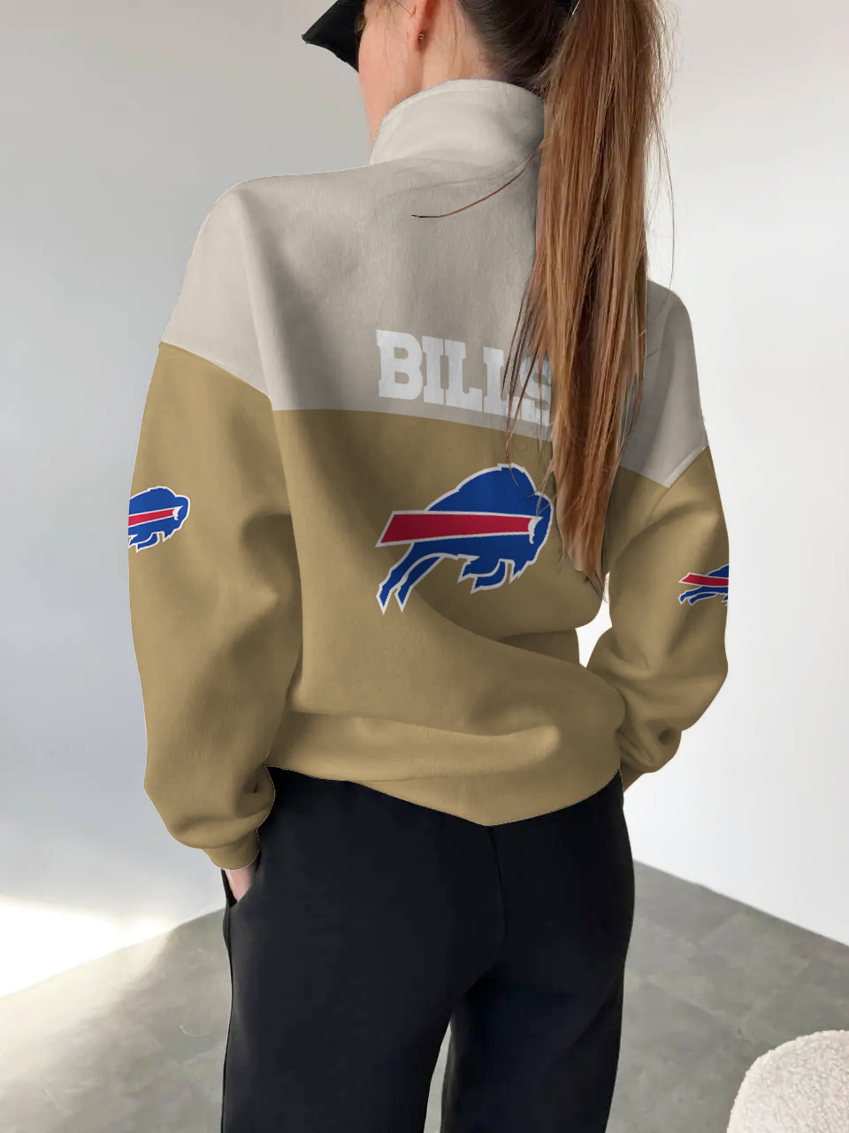 Buffalo Bills 2025 New Design Casual Snap  Mockneck Pullover