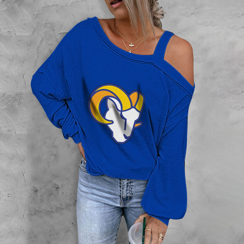 ASYMMETRICAL NECK SHIFT CASUAL LONG SLEEVE TOP