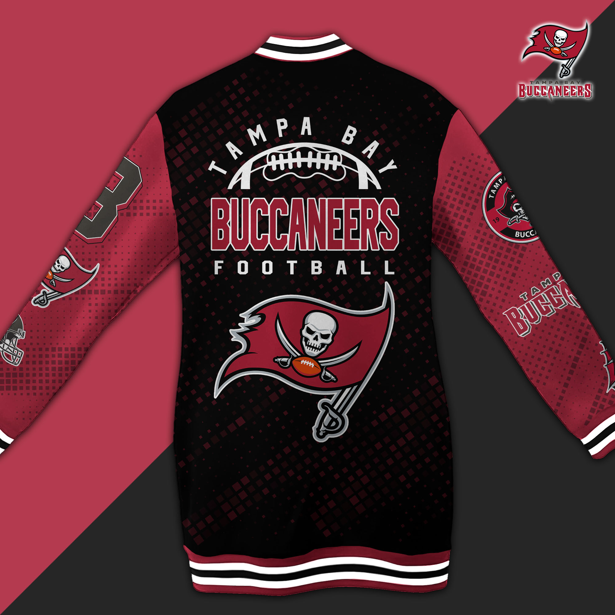 Tampa Bay Buccaneers Limited Edition Button Down Long Sleeve Jacket Dress