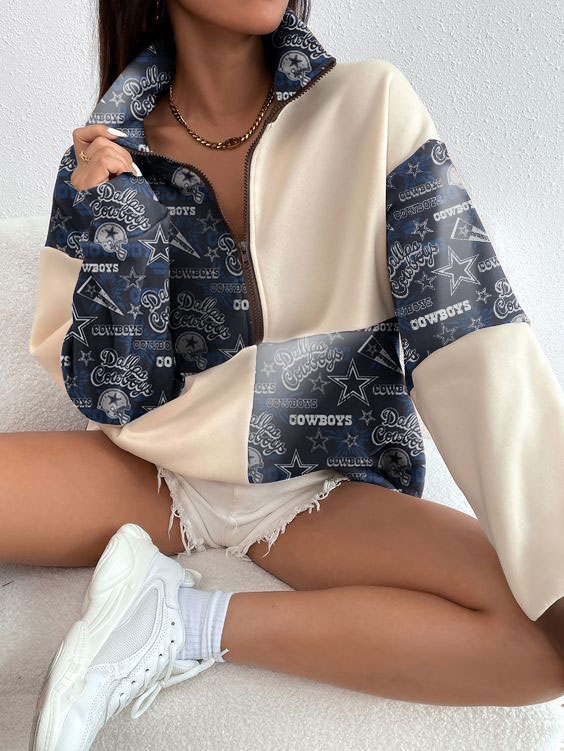 casual patchwork printed Unisex Pullover