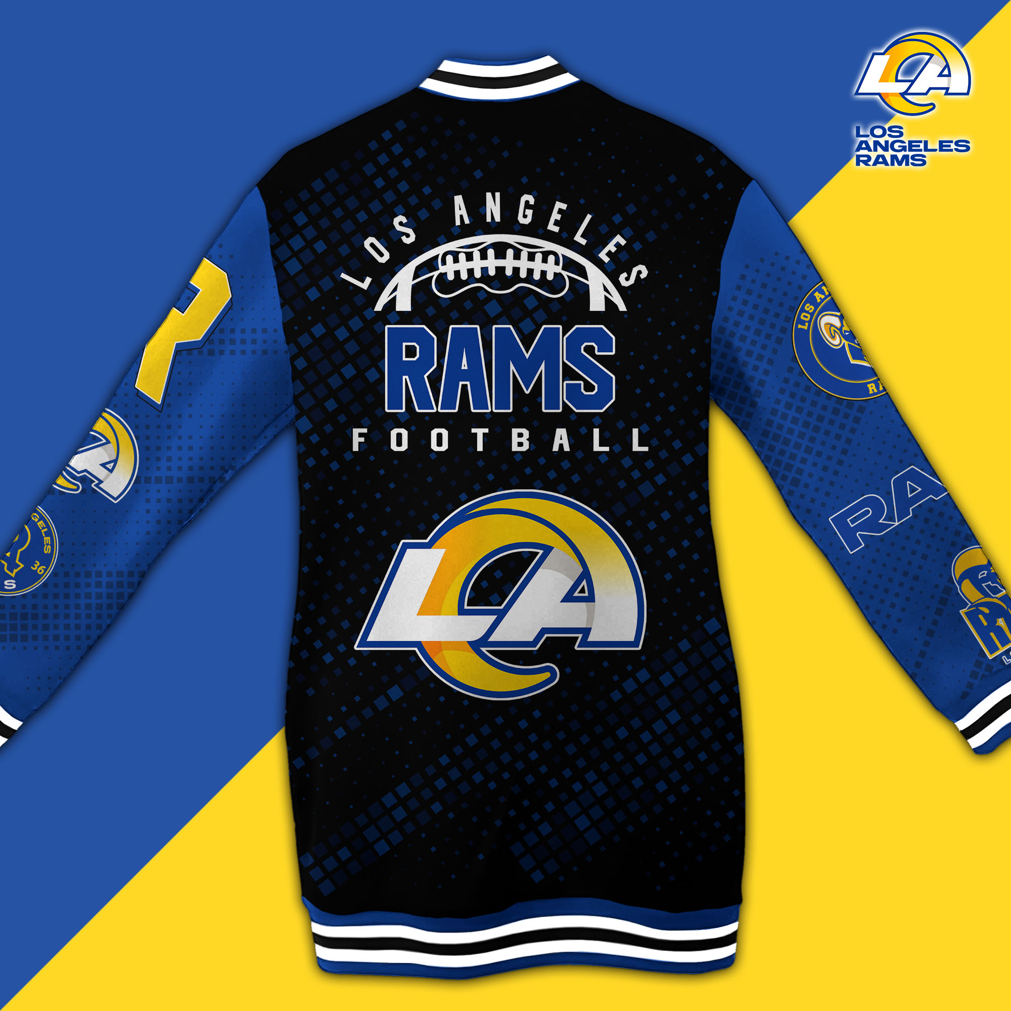 Los Angeles Rams Limited Edition Button Down Long Sleeve Jacket Dress