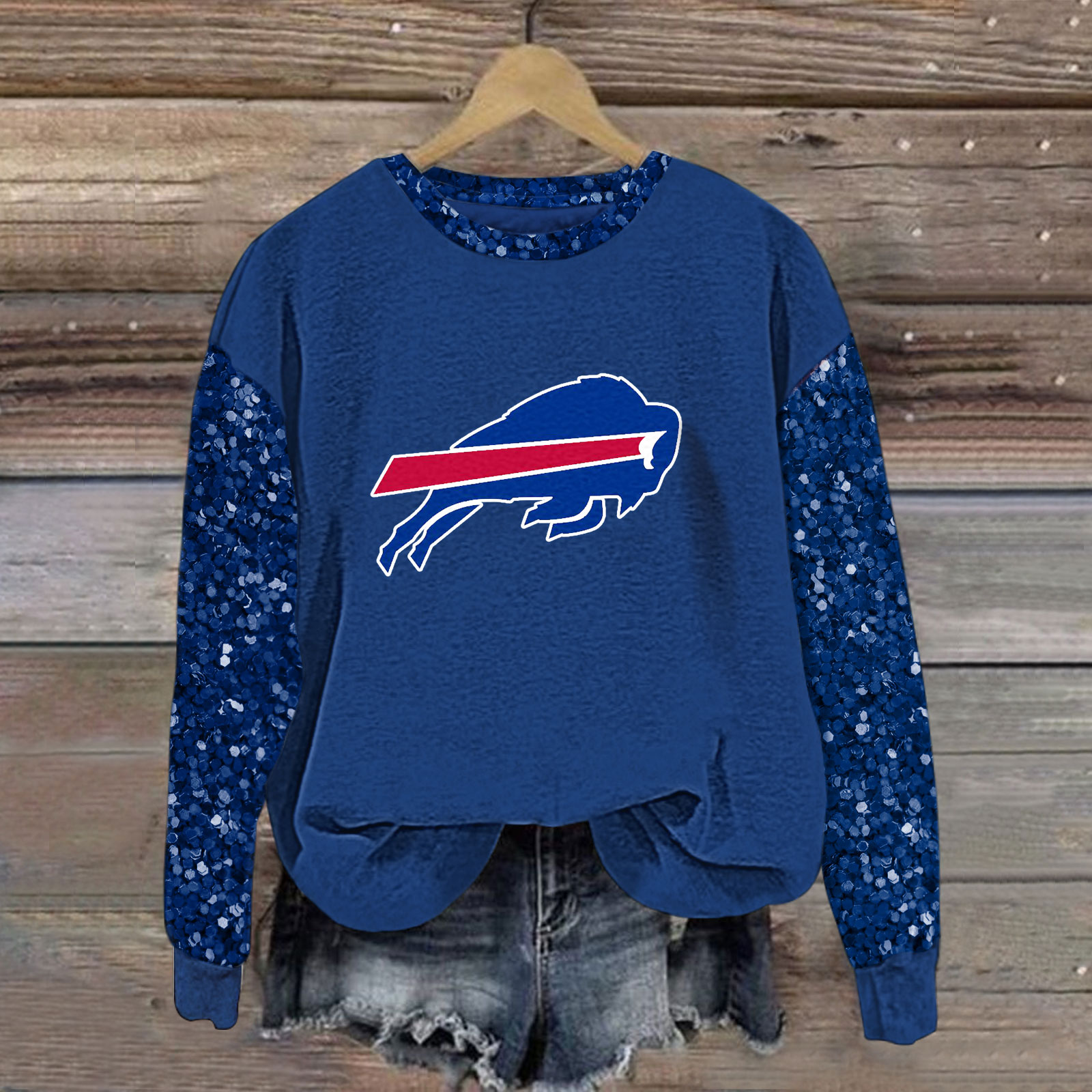 Sequined Sleeves Vintage Sweatshirt