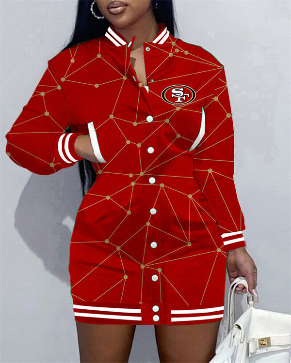 NewLimited Edition Button Down Long Sleeve Jacket Dress