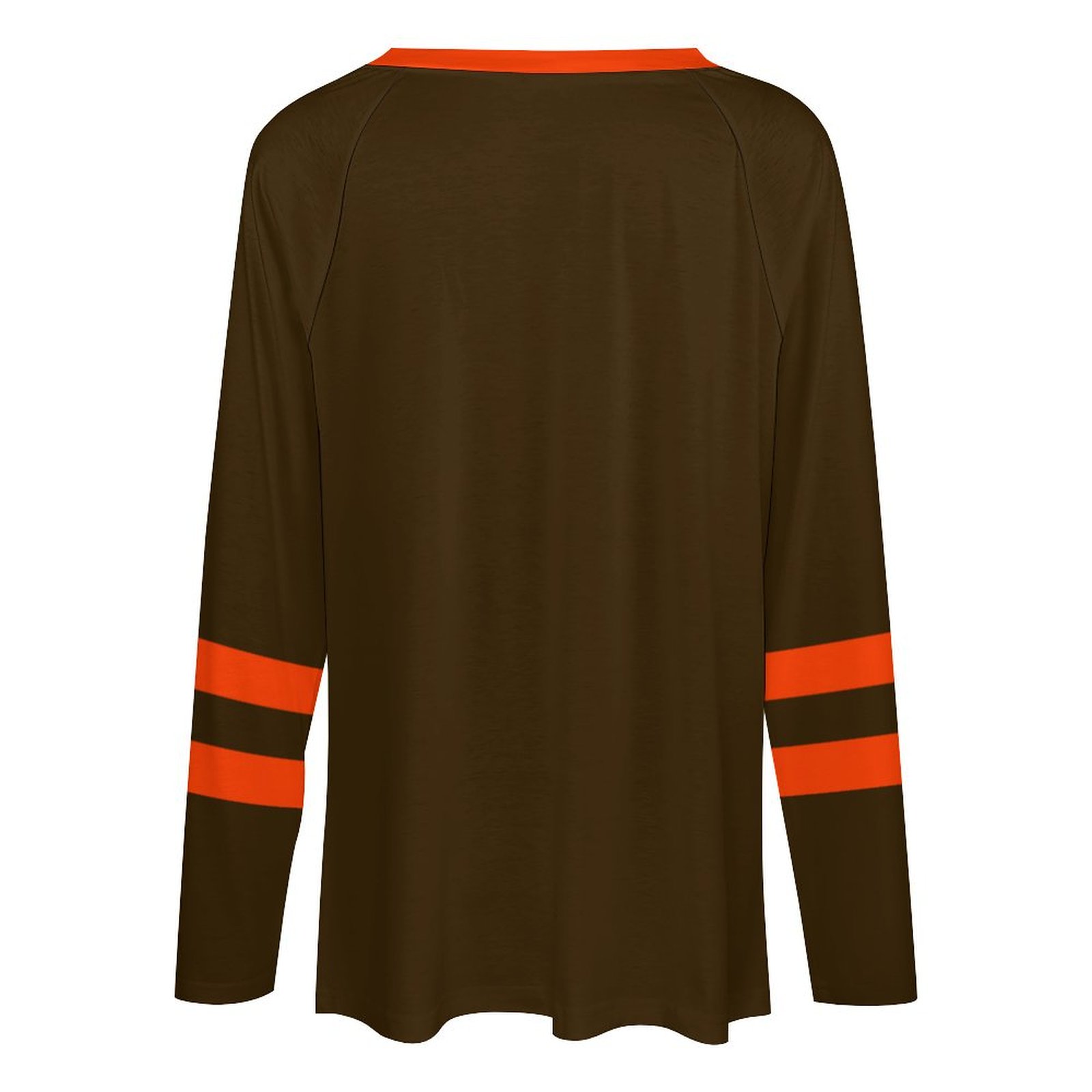Cleveland Browns Women's V-neck Double-layered Long-sleeved Loose T-shirt