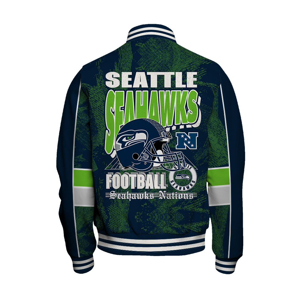 Seattle Seahawks Football Team 2025 - 26 Cheering Symbols Unisex Varsity Jacket