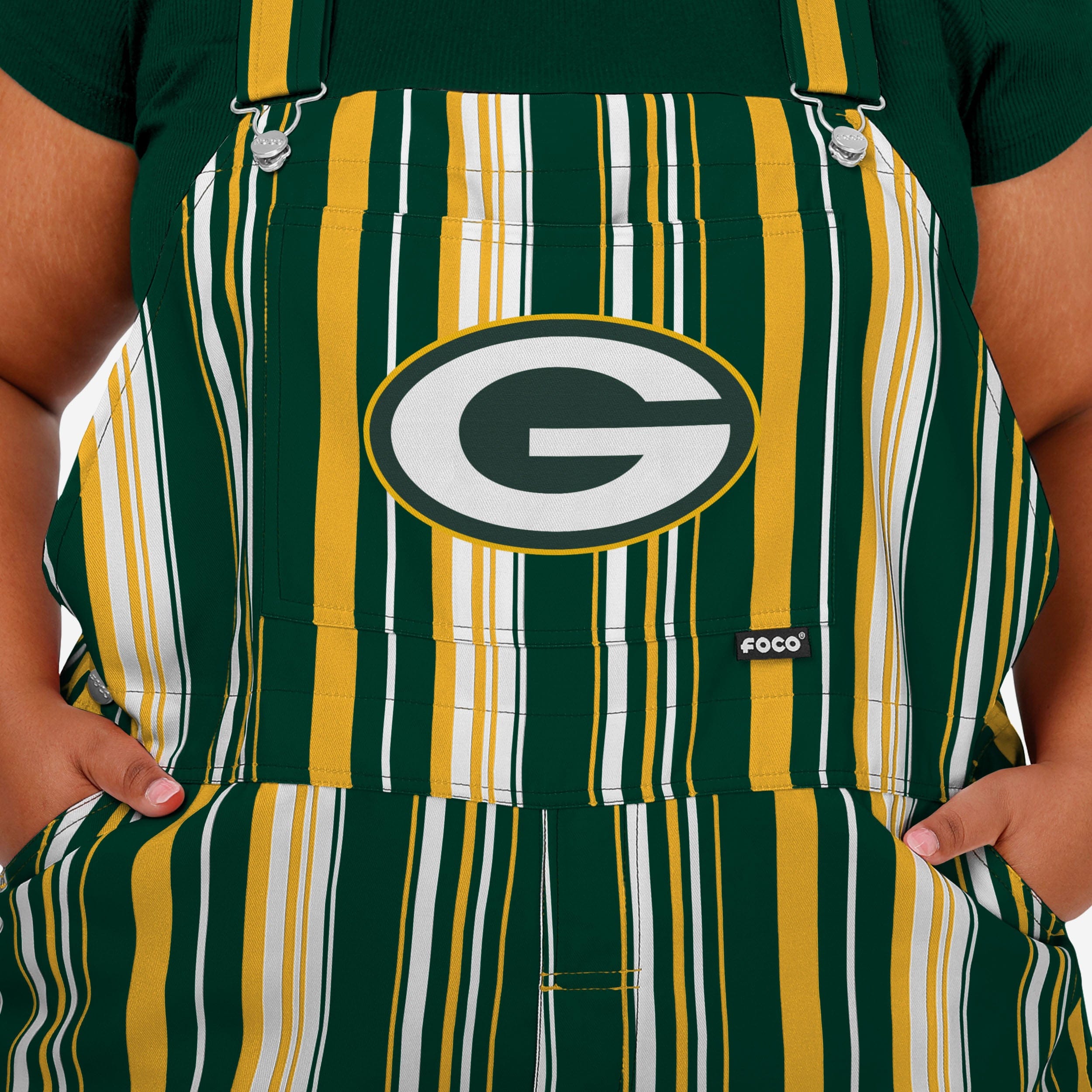 New Womens Hyper Stripe Bib Overalls