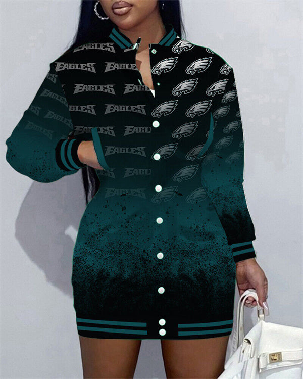 NewLimited Edition Button Down Long Sleeve Jacket Dress