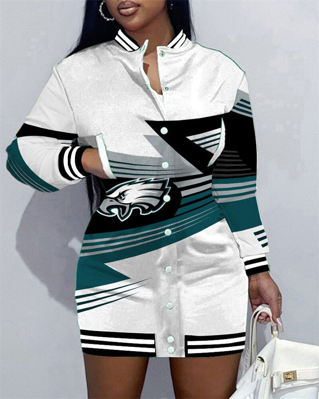 NewLimited Edition Button Down Long Sleeve Jacket Dress
