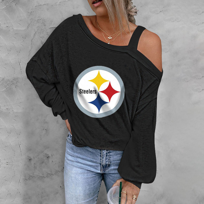 ASYMMETRICAL NECK SHIFT CASUAL LONG SLEEVE TOP