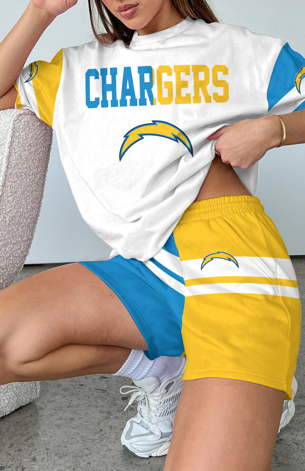 Los Angeles Chargers  Limited Edition Women's T-Shirt & Short Set