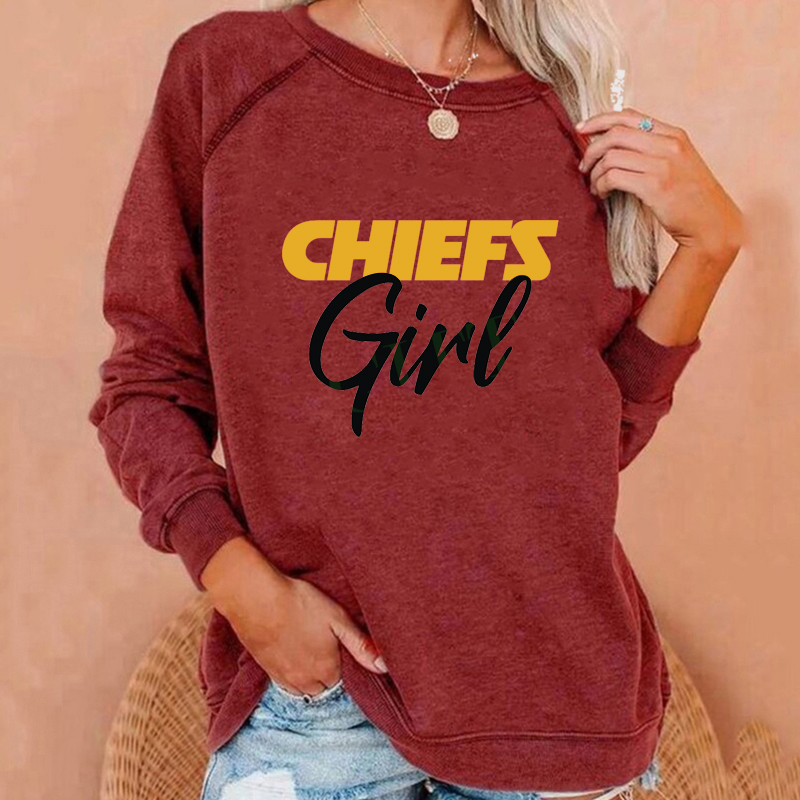 Casual long-sleeved printed pullover