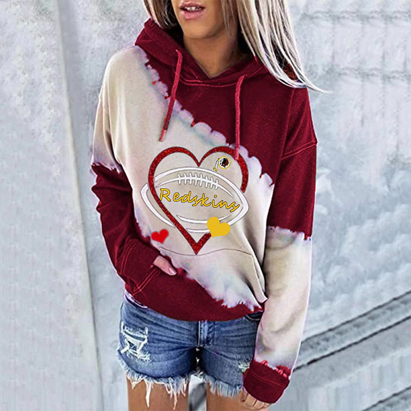 Washington RedskinsFashion Printed Patchwork Hoodie