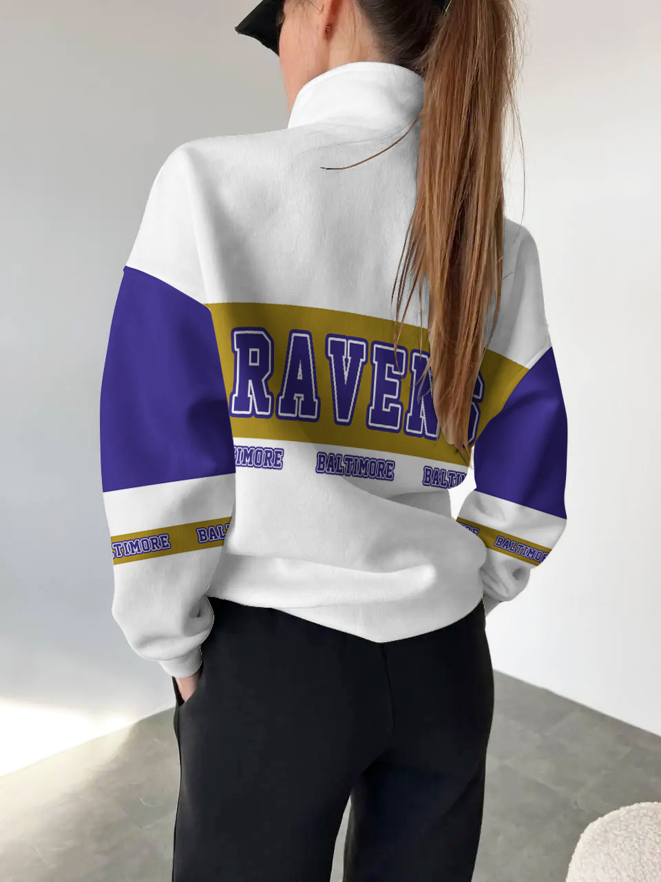 Baltimore Ravens  2025 New Design Casual Snap  Mockneck Pullover