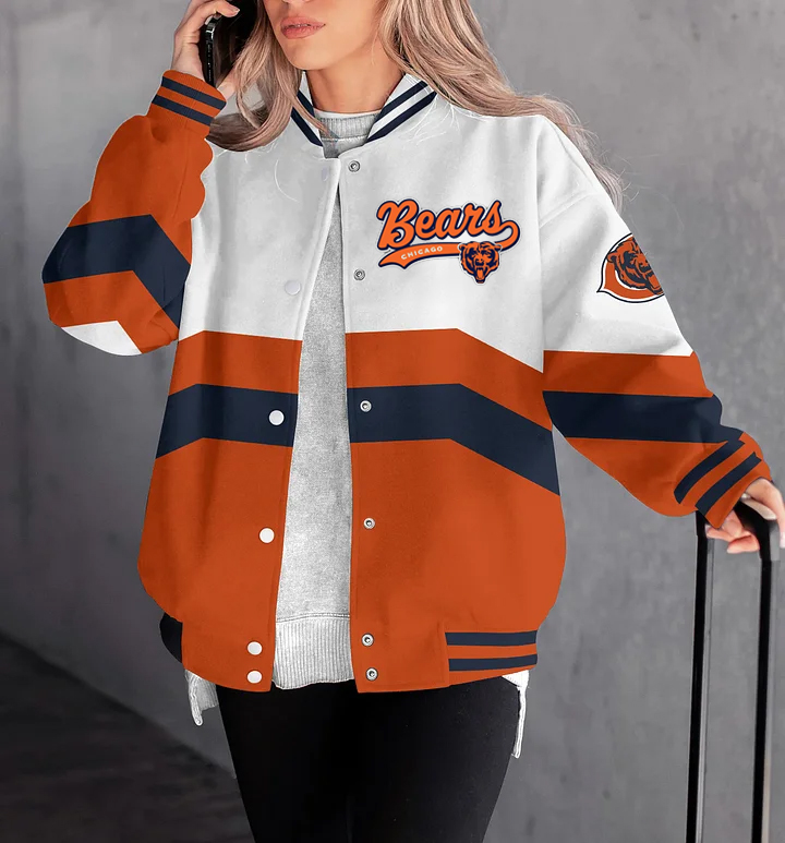 Chicago Bears Women's Long Pass Full- Snap Casual Jacket