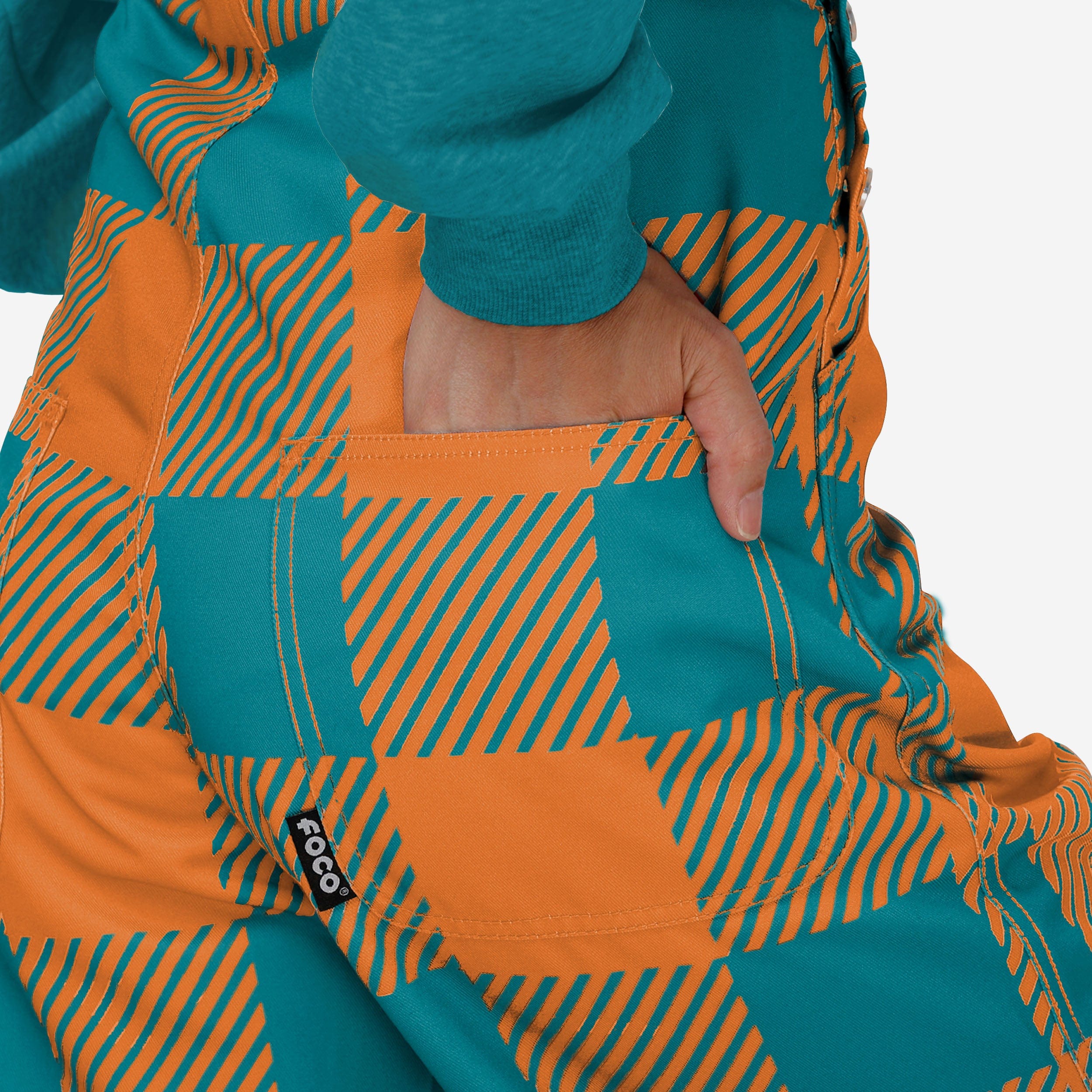 Miami Dolphins Womens Plaid Bib Overalls