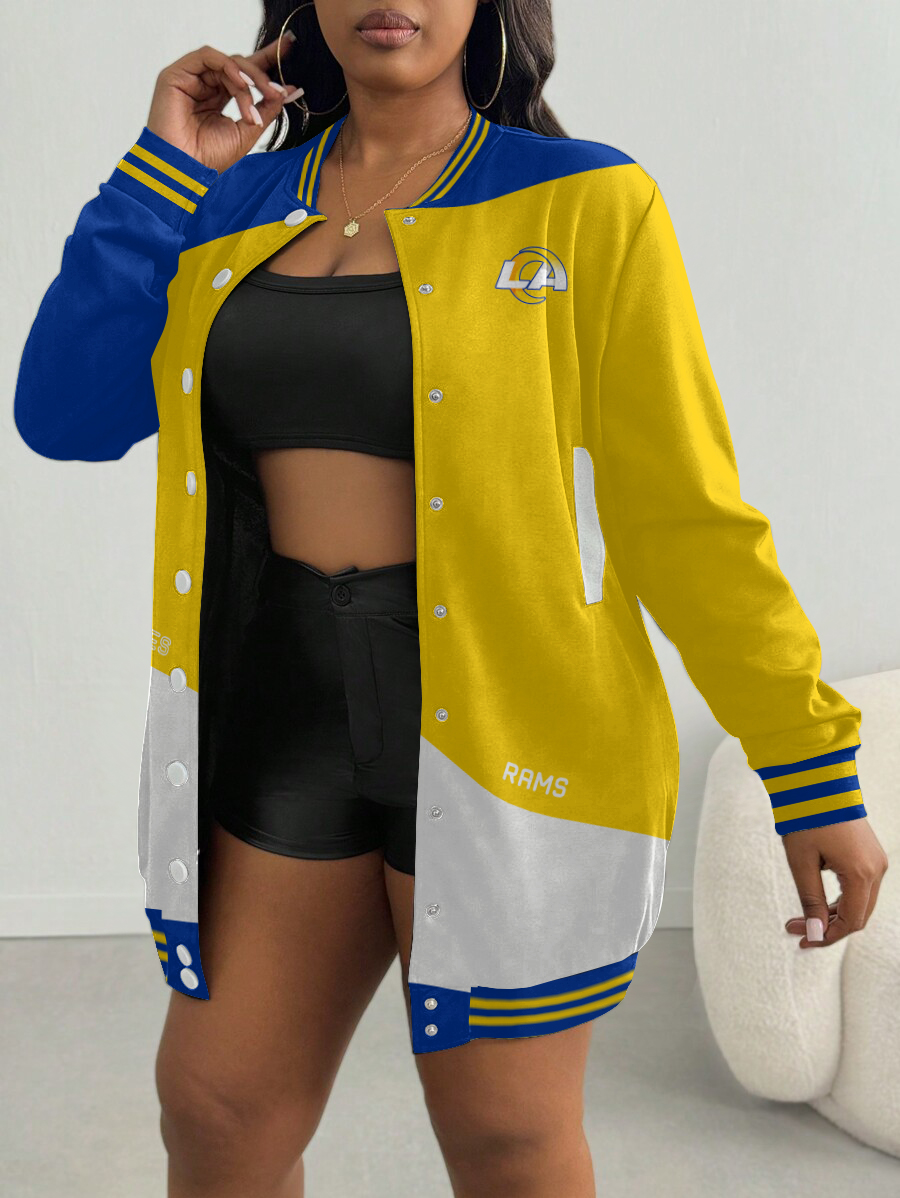 Los Angeles Rams Women's Limited Edition Button Down Long Sleeve Jacket Dress