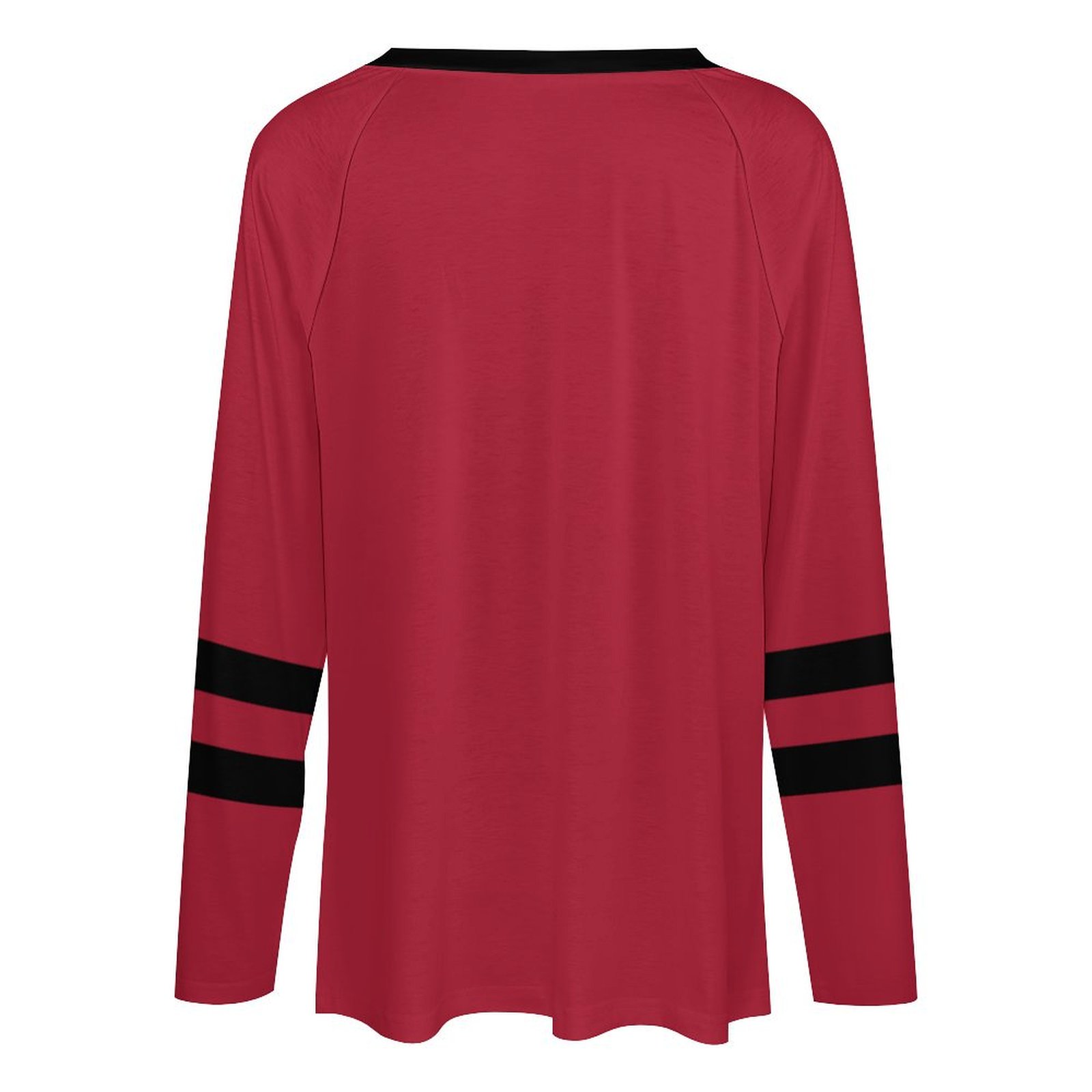 Atlanta Falcons Women's V-neck Double-layered Long-sleeved Loose T-shirt