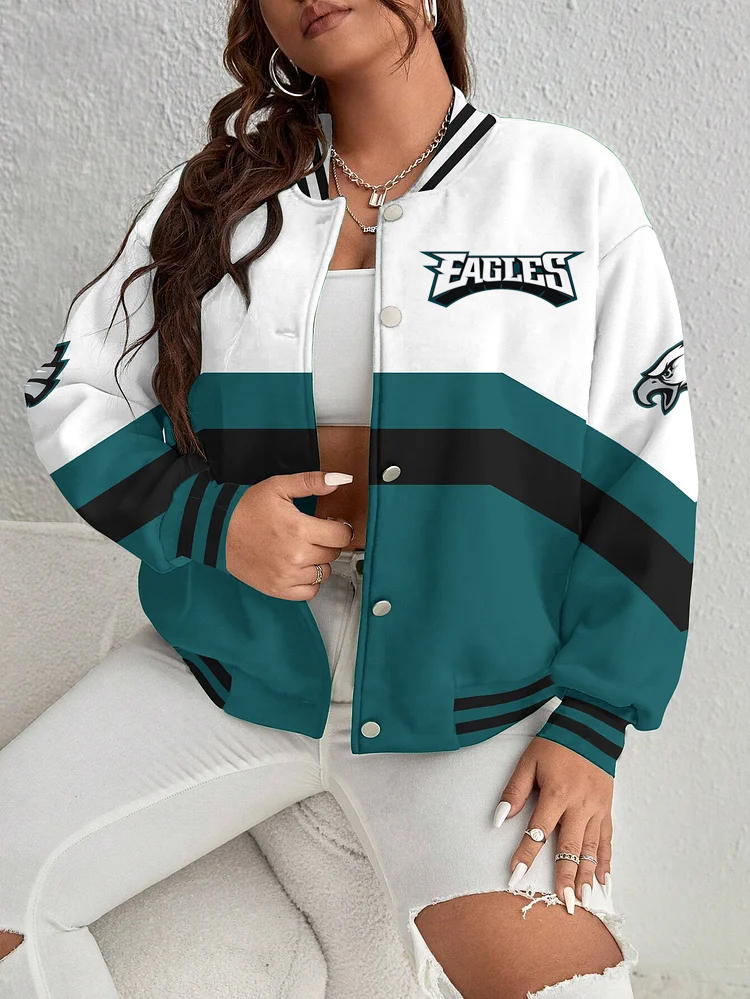 Philadelphia Eagles Women's Long Pass Full- Snap Casual Jacket
