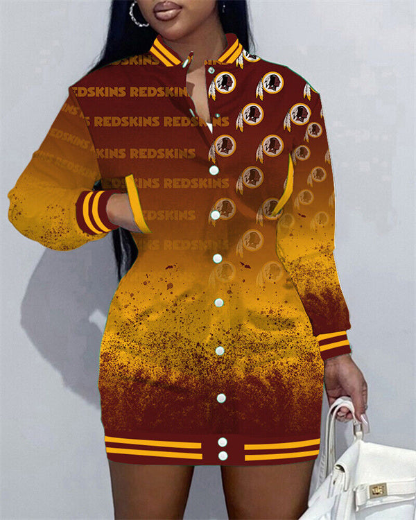 Washington RedskinsLimited Edition Button Down Long Sleeve Jacket Dress